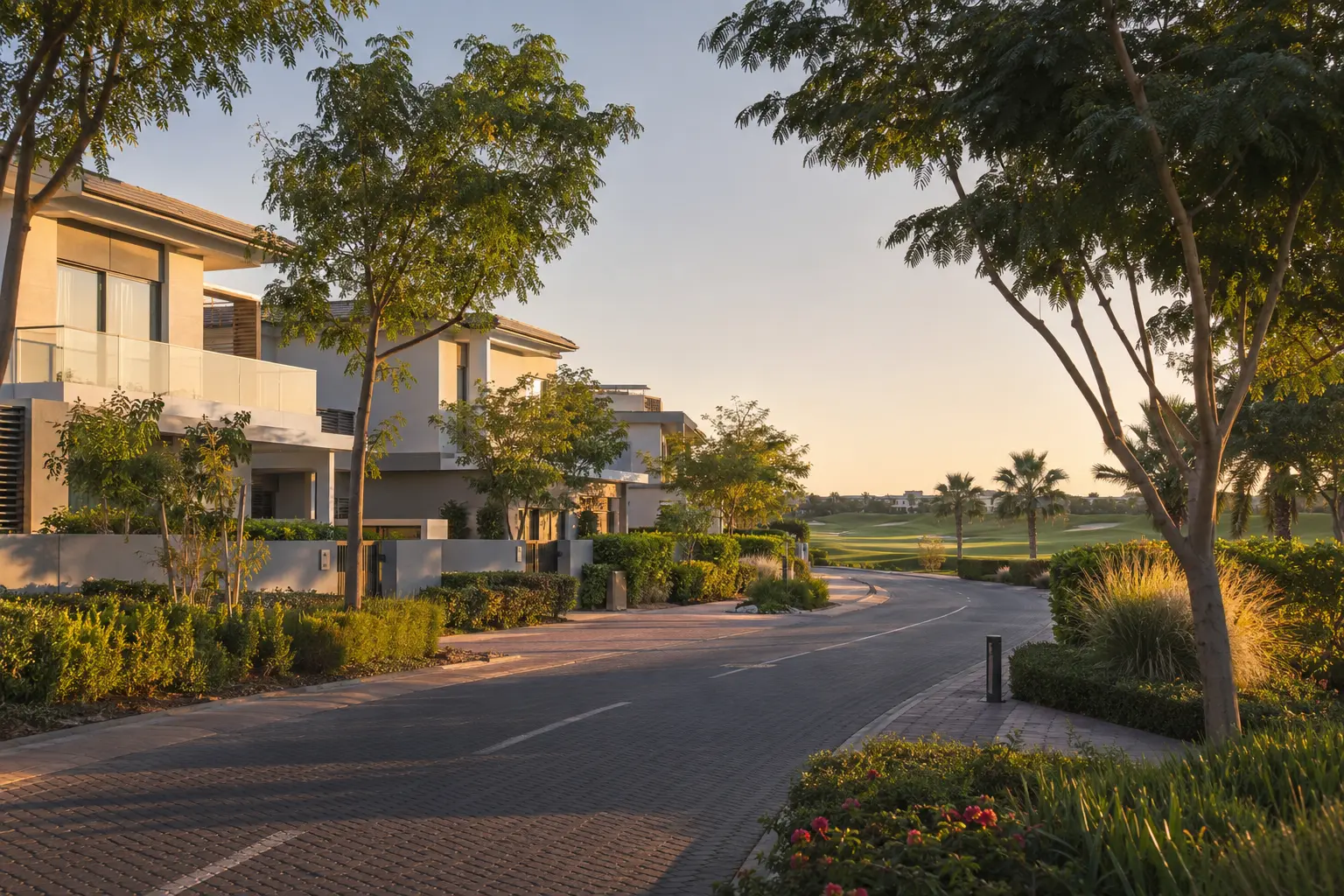 Editorial property and lifestyle visualisation for DAMAC Hills, Dubai