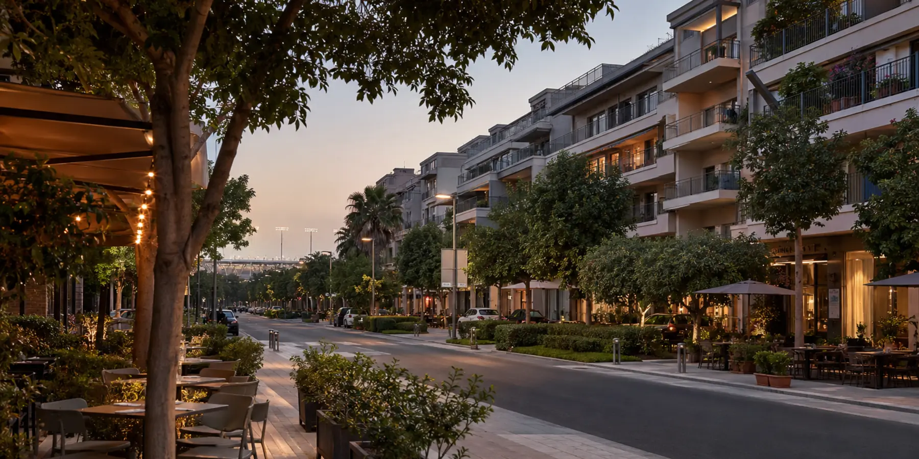 Editorial property and lifestyle visualisation for Motor City, Dubai